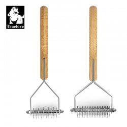 Brosse chien poils morts bambou