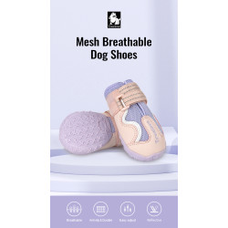 4 Chaussures Extérieures pour chien Truelove en Maille Respirante et Cuir - TLS3962